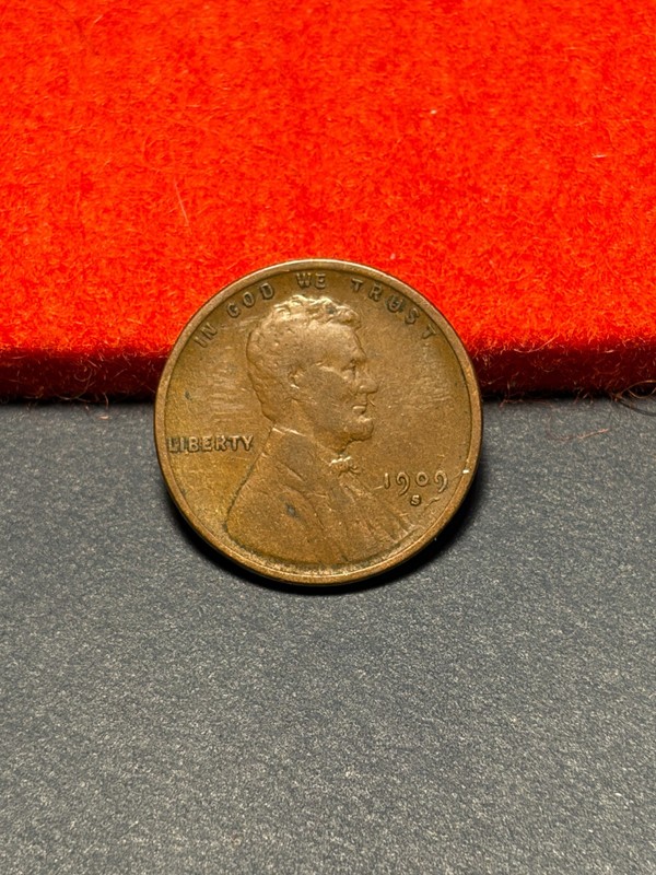 (#102954) Lincoln Wheat Cent:  1909 S.  VF/F.  Better date.