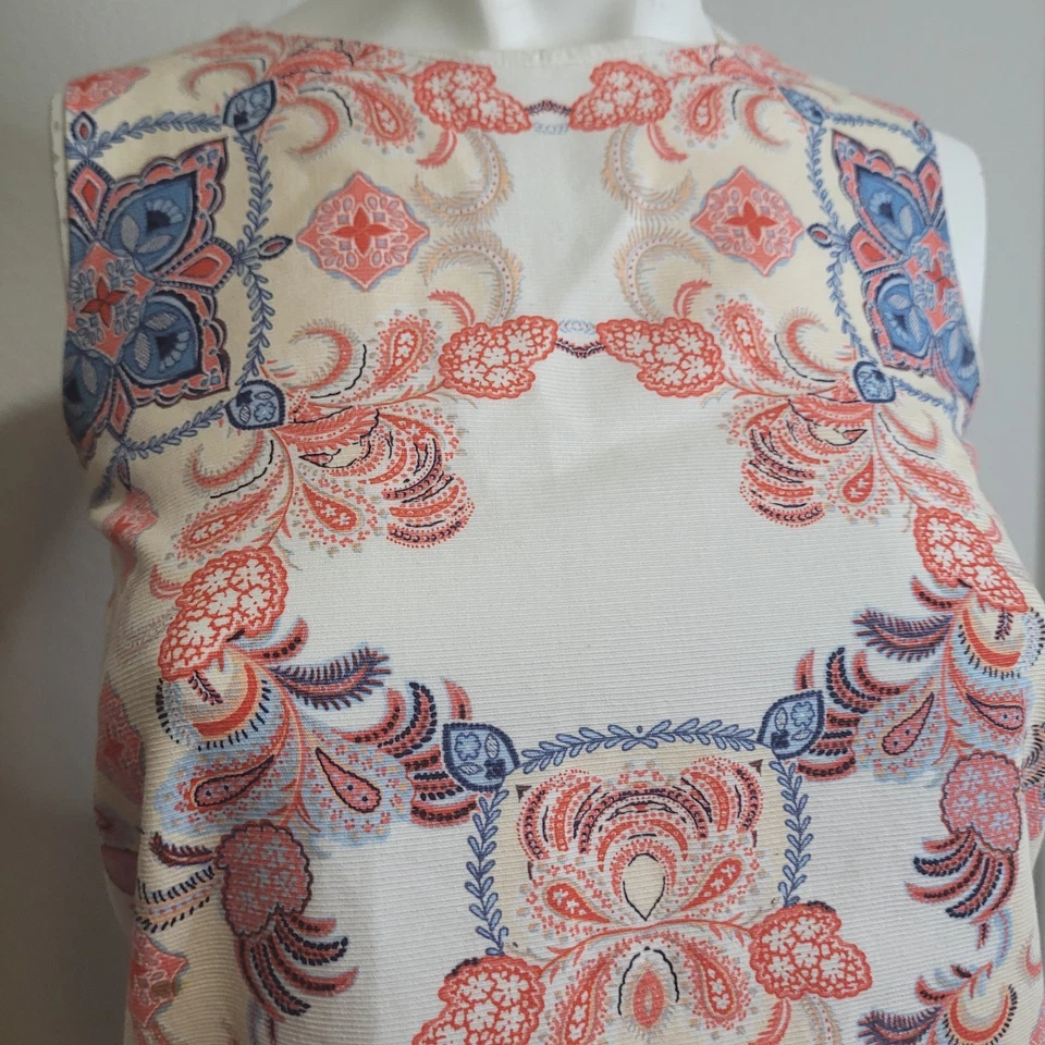 Zara Girls 13/14 dress flower zipper sheath geometric paisley junors youth tween - Image 4 of 4