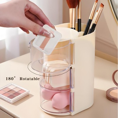 Drehbarer Make-Up-Pinselhalter 180° drehbar staubdichter Kosmetik-Organizer