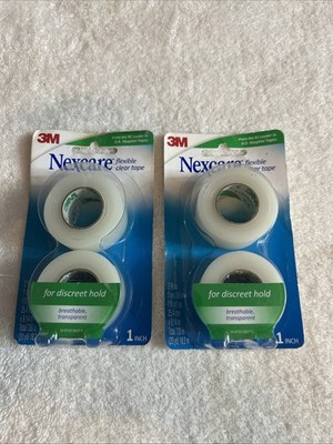 Nexcare Flexible Clear Tape, Hypoallergenic, 1 Inch X 10 Yard Per Roll, 4 Rolls