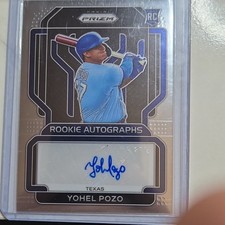 Panini 2022 Prizm Baseball Yohel Pozo Texas Rangers Rookie Autograph Card #RA-YP. rookie card picture