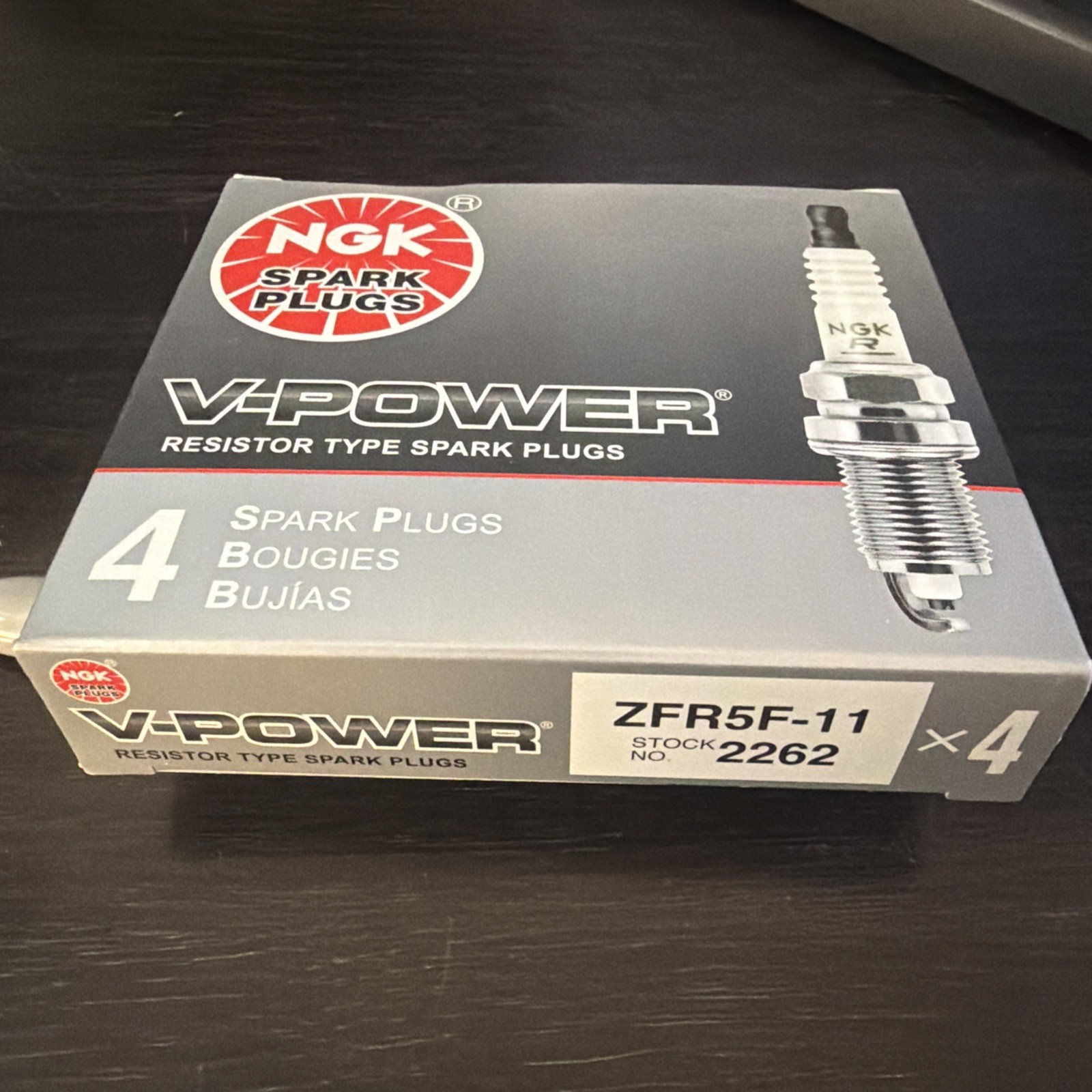 Set of 4 NGK 2262/ZFR5F-11 V-POWER PREMIUM Copper Spark Plugs