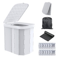 XL Portable Camping Toilet Folding Travel Potty Porta Potty Grey