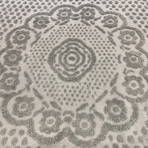 Vintage Chenille Bedspread 1960s Forest Green 90”Wide x107”Long Full (?) Size - Picture 3 of 12