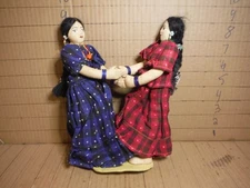 vintage lot of 3 india woman dolls