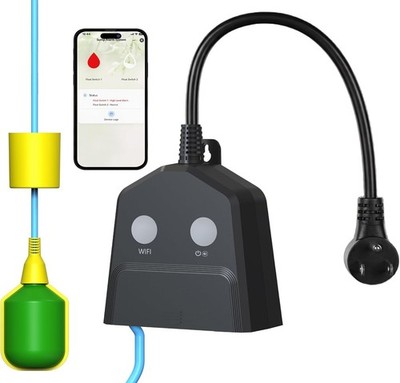 WiFi Sump Pump Alarm Smart Water Level Sensor Backup Battery Float Switch Alert