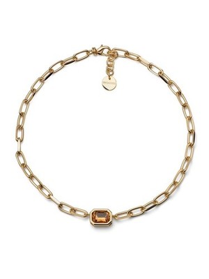 UNOAERRE Damen Joya Halskette mit vergoldetem Bronzekristall 24kt (2831)