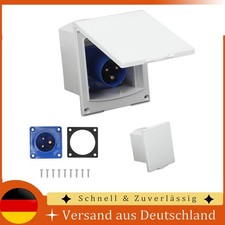 Caravan Mains Hook Up Inlet Socket White 240v Camper Motorhome Van 3pin