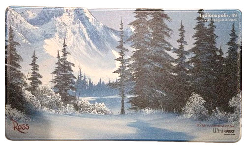 Ultra Pro Bob Ross Holofoil Winter Paradise Playmat GenCon 2025 Exclusive^