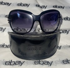 VINTAGE GUCCI GG 2591/S BMM1R BLACK SUNGLASSES 67  15 100 SILV BUCKLE BLK FRAMES