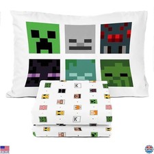 Minecraft Creeper  Animals Twin Sheet Set - 3 Piece Kids Bedding, Soft