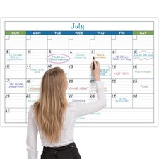 Large Dry Erase Calendar - Undated 1 Month Dry Erase Calendar for Wall, 40" x...