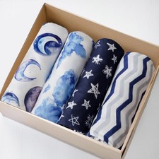 4 Pack Breathable Bassinet Sheets for Baby Boys Neutral Unisex Soft Bassinet ...