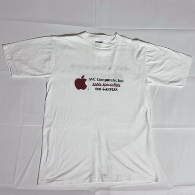 #ad VTG Apple Promo T Shirt All Sport Pro Weight USA NWOT White Male Large $26.00