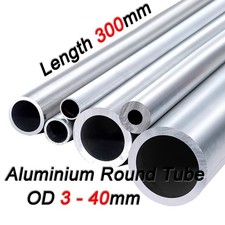 Aluminium Round Tube Pipe Metric 300mm Length 3/4/5/6/8mm to 40mm Diameter