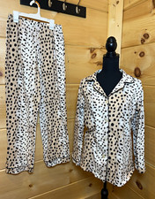 Made in USA BedHead Pajamas Womens M Cheetah Leopard Print PJ Set Cotton Spandex
