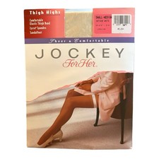 NEW Jockey For Her Sm/Med Thigh High Nylons Antique White Sandalfoot Style 1994