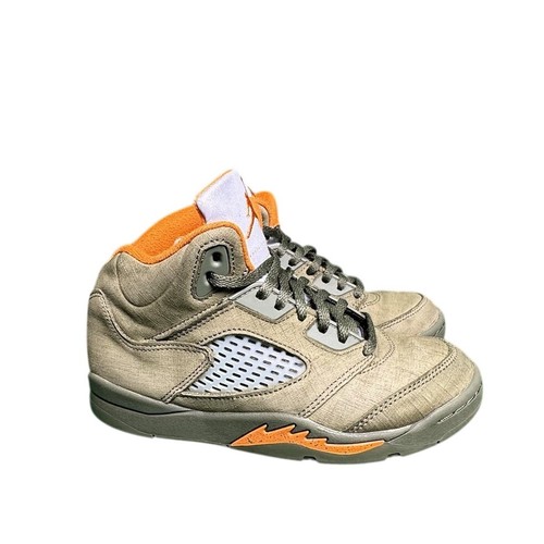 Nike Air Jordan 5 Retro SE Craft Olive Orange Kids Sneakers 440889-308 Size 2.5Y
