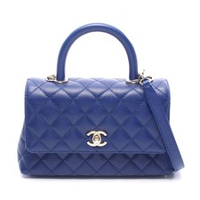Chanel Coco Handle Flap Matelasse Handbag Women Blue One Size