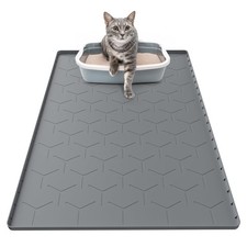Cat Litter Box Mat, 34" X 22" Cat Litter Mat, Waterproof Silicone Pad for Floor
