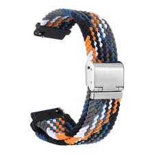 20mm Nylon Braided Watch Bands with Stainless Steel Buckle, Blue