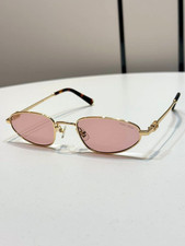 Miu Miu MUA52S Gold Pink Narrow Oval Sunglass...