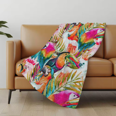 Premium Machine Washable ASB200 Multi 50 In. X 70 In. Sherpa Throw Blanket