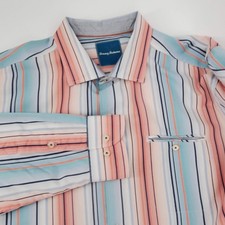 Tommy Bahama Mens Long Sleeve Button Down Shirt Striped Coastal Resort XL