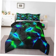 Kids Honeycomb Bedding Set Size, Blue Green Hexagonal Duvet Full Multi 250429
