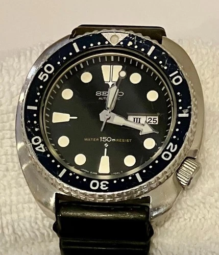 SEIKO AUTOMATIC MEN'S TURTLE  Divers Watch  6309 7040  Water 150m Resist - Video