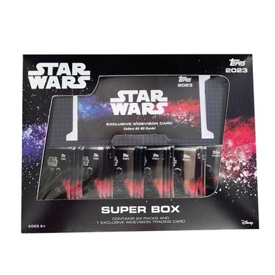 2023 Topps Star Wars Flagship Super Hobby Box 24 Packs + 1 Wide Vision Trading