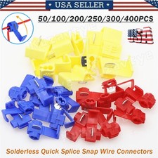 50/400Pcs Solderless Insulated Snap Cold Pressed Electric Wire Splice Connectors