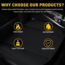 Front Seathion Cover Pad PU Leather Mat Protector Pocket Charcoal Breathable EXV