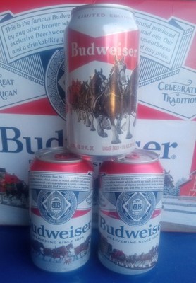 Budweiser 2022 2024 2025 Clydesdale Christmas Cans beer can empty bottom Op