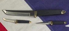 MINI TANTO COLD STEEL VENTURA CA. JAPAN FIXED BLADE 8” KNIFE & (2)  3 3/4" MINIS