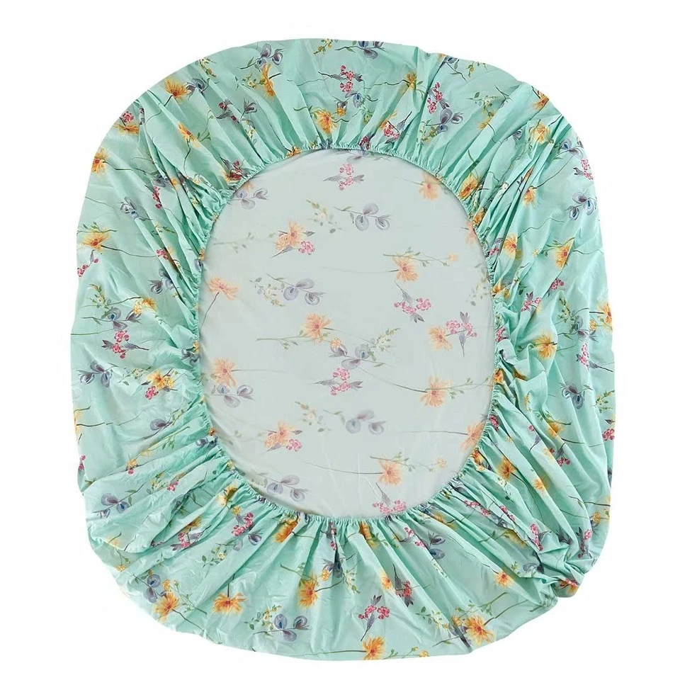 Juego de sábanas estampadas florales verdes tamaño queen, 4 piezas microfibra botánica suave Foto 4 de 4