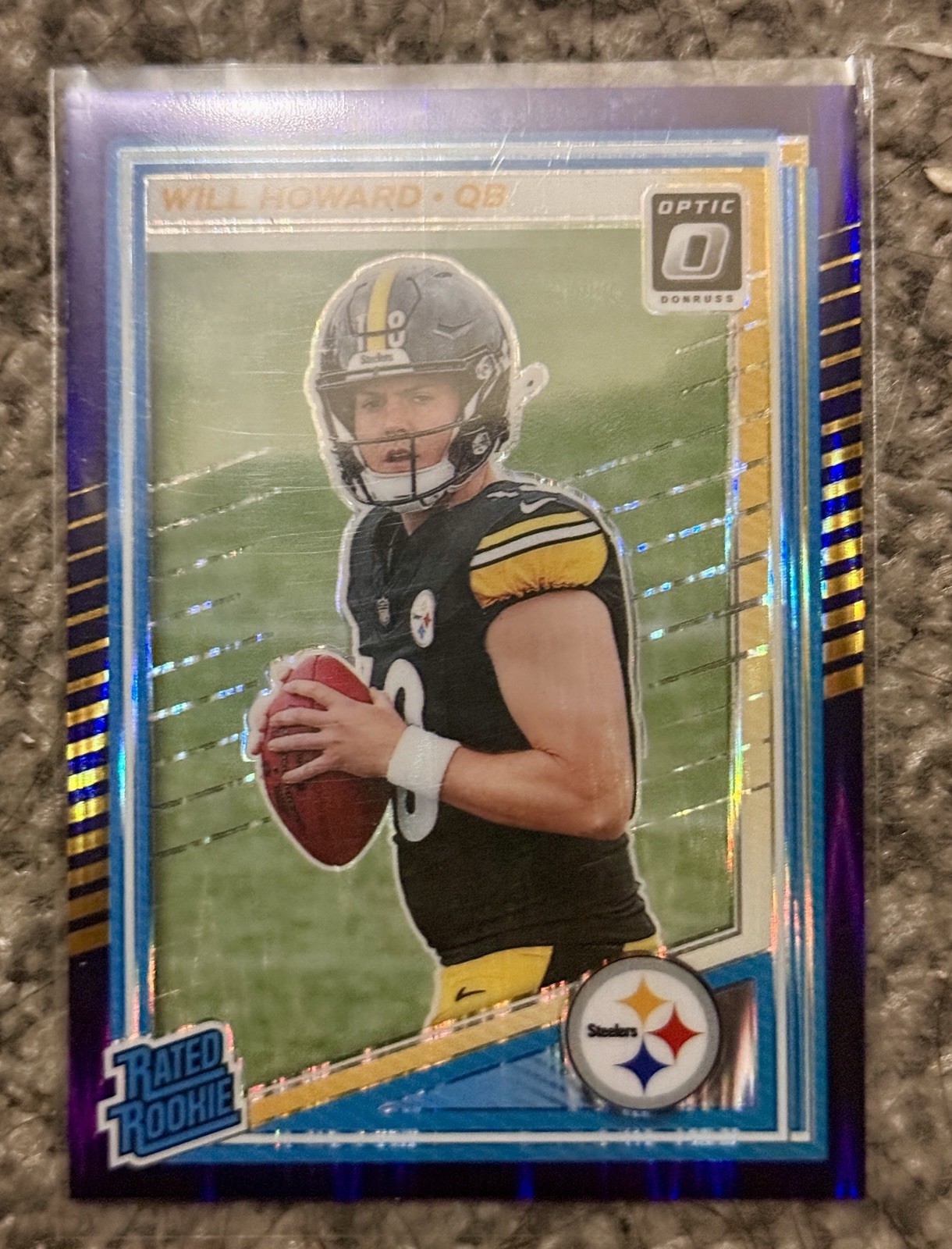 2025 Panini Donruss Optic - Rated Rookie Will Howard #233 Purple Shock Prizm RC