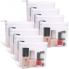 8 Pack Mini Zipper Mesh Makeup Bags, Nylon Cosmetic Bags Toiletry Purse Travel O