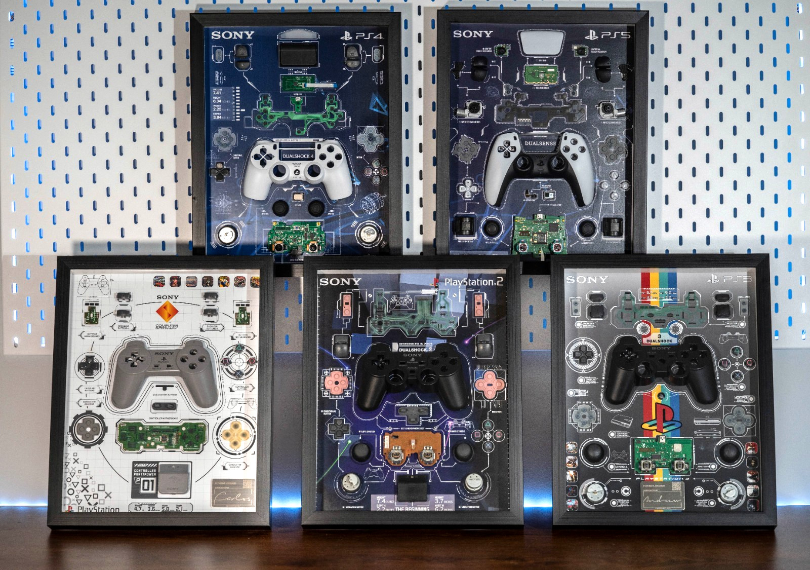 PlayStation Controller Teardown Art, PS1,PS2,PS3,PS4,PS5 Display, PS Gamer Gift
