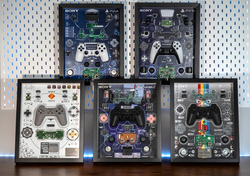 PlayStation Controller Teardown Art, PS1,PS2,PS3,PS4,PS5 Display, PS Gamer Gift