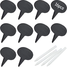 16 Pieces Cheese Markers for Charcuterie Board, Natural Black Slate Cheese Label