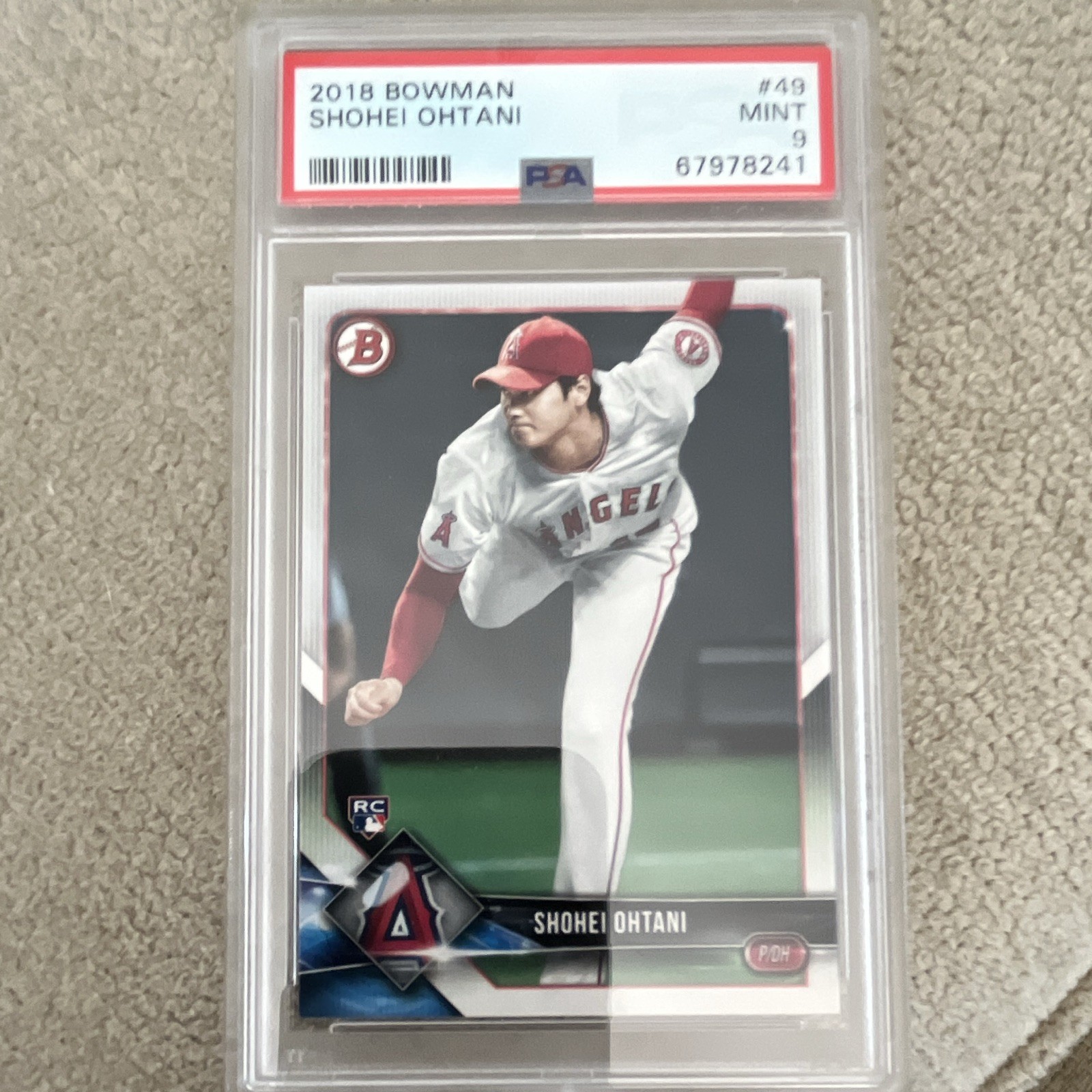 Bowman 2018 Shohei Ohtani Rookie RC #49 PSA 9 Los Angeles Angels