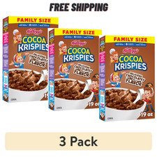  3 pack - Kellogg's Cocoa Krispies Cereal - Family Size 19oz Boxes - Chocolatey