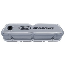 Chrome Stamped Steel Valve Covers With Ford Racing Logo