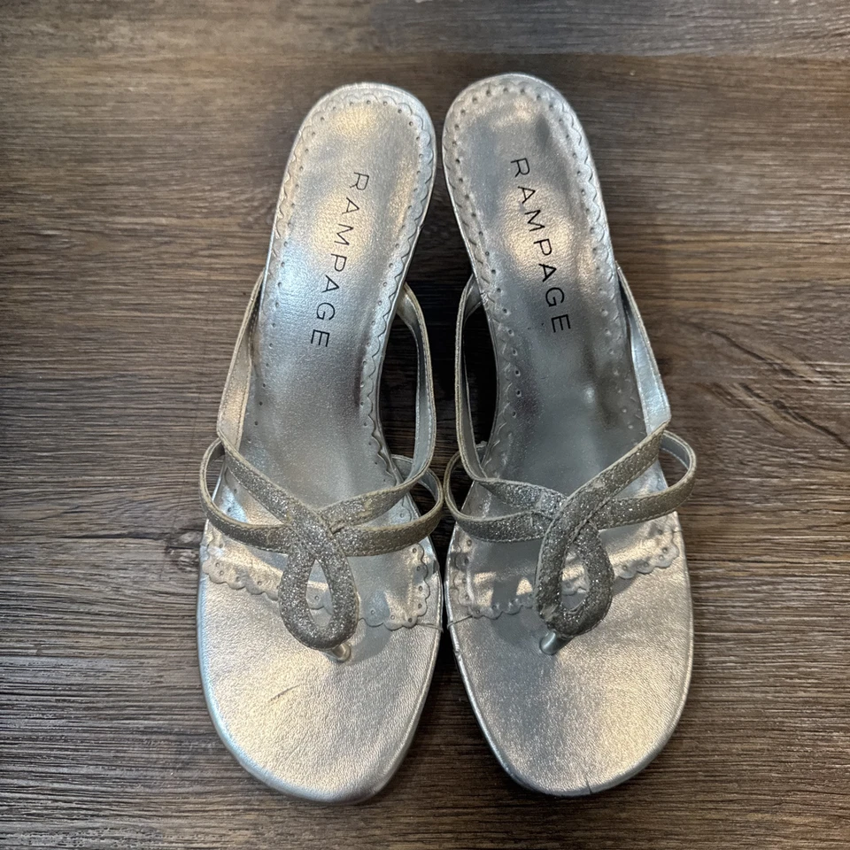 Сандалии Rampage туфли серебристый блестящий США-8,5 M лето - Изображение 2 из 4