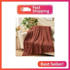 NEWCOSPLAY Super Soft Throw Blanket Coffee Premium Silky Flannel Fleece 3D Check