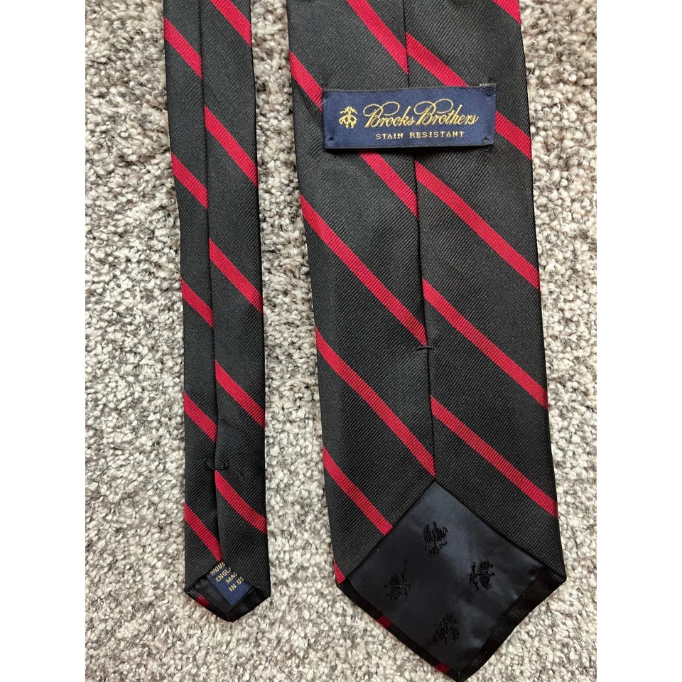 Галстук Brooks Brothers шелковый красный в полоску мужской классический официальный деловой аксессуар - Изображение 4 из 4