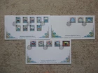 GUERNSEY - 1998-2005 MARINE DEFINITIVE SET COMPLETE TO £3 ON 3 FIRST DAY COVERS