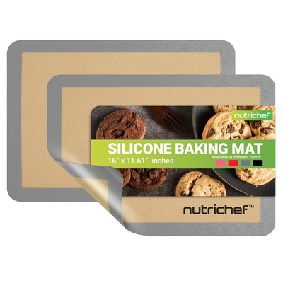 Nutrichef Silicone Baking Sheet -Reusable, Easy & Convenient, Nonstick Matt-Grey