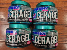 4 PUNKY JUNKY CERAGEL WET LOOK WAX FEL FOR HAIR 9.52 OZ EA. MADE IN MEXICO 09/27